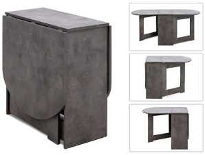 Τραπέζι Επεκτεινόμενο Winslet 0128607 34(63+63)x80x76cm Anthracite
