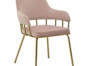 Καρέκλα 3-50-553-0018 62x56x82cm Pink-Gold Inart