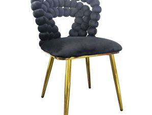 Καρέκλα 3-50-193-0004 50x63x82cm Black-Gold Inart