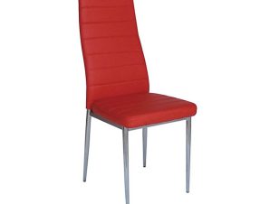 Καρέκλα Aliana Red Χρωμίου 11-1448 41X50X96 cm Σετ 6τμχ
