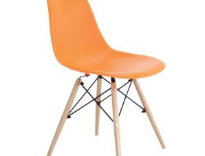 Καρέκλα Art Wood ΕΜ123,3W 46x52x82cm Orange Σετ 4τμχ