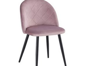 Καρέκλα Bella ΕΜ759,1 50x57x81cm Black Dirty Pink Σετ 4τμχ