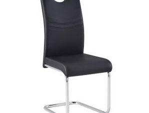 Καρέκλα Croft ΕΜ914,4 43x58x97cm Chrome-Black Σετ 4τμχ